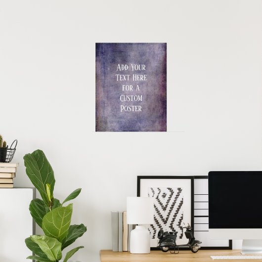 文字の追加カスタムヴィンテージダークパープルグランジ ポスター (ホームオフィス)