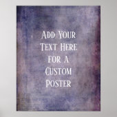 文字の追加カスタムヴィンテージダークパープルグランジ ポスター (正面)