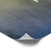 文字の黄色カスタムと青の追加グランジ ポスター (角)