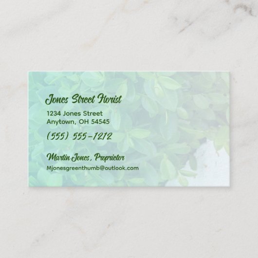 文字のQRコードを使用しパーソナライズされたた緑のミュート 名刺 (正面)