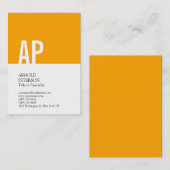 文字はっきりしたモノグラムオレンジホワイトプロフェッショナル 名刺 (正面/裏面)