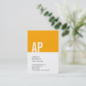 文字はっきりしたモノグラムオレンジホワイトプロフェッショナル 名刺 (スタンド正面)