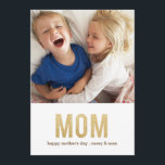 文字はっきりした母の日の写真カード カード<br><div class="desc">金ゴールドがキラキラ文字の母のデイカード。</div>