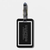 文字はっきりした白黒オレンジスタイリッシュプロフェッショナル ラゲッジタグ (裏面縦)