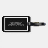 文字はっきりした白黒オレンジスタイリッシュプロフェッショナル ラゲッジタグ (裏面横)