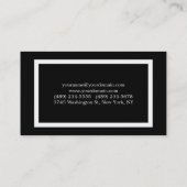 文字はっきりした白黒オレンジスタイリッシュプロフェッショナル 名刺 (裏面)