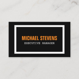 文字はっきりした白黒オレンジスタイリッシュプロフェッショナル 名刺