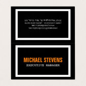 文字はっきりした白黒オレンジスタイリッシュプロフェッショナル 名刺 (外部フラット)