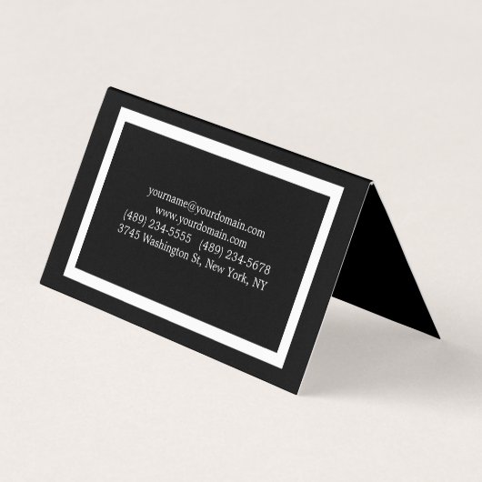 文字はっきりした白黒オレンジスタイリッシュプロフェッショナル 名刺 (裏面)