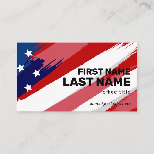 文字はっきりした米国国旗の選挙運動の名刺 名刺 (正面)