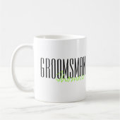 文字はっきりした"Groomsman"カスタムウェディングパーティー コーヒーマグカップ (左)