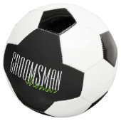 文字はっきりした"Groomsman"カスタムウェディングパーティー サッカーボール (3/4)