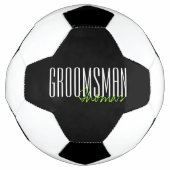 文字はっきりした"Groomsman"カスタムウェディングパーティー サッカーボール (正面)