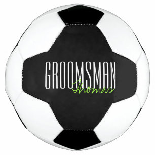 文字はっきりした"Groomsman"カスタムウェディングパーティー サッカーボール