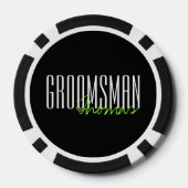 文字はっきりした"Groomsman"カスタムウェディングパーティー ポーカーチップ (裏面)