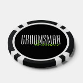 文字はっきりした"Groomsman"カスタムウェディングパーティー ポーカーチップ (シングル)