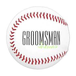 文字はっきりした"Groomsman"カスタムウェディングパーティー 野球ボール