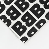 文字はっきりしたBパターンアルファベット フリースブランケット (角)