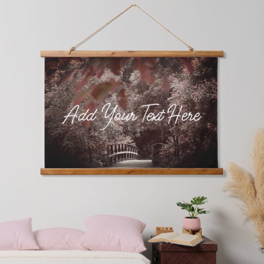 文字またはカスタム引用文自然の追加 吊り下げ型タペストリー (寝室)