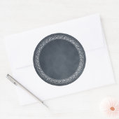 文字またはモノグラムChalkboardのステッカスタムカーの追加 ラウンドシール (封筒)