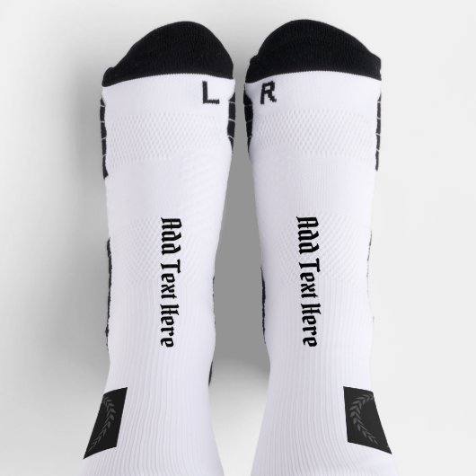 文字をここに追加Printed Crown Leaf Image Crew クール ソックス (上部)