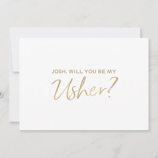 "文字を入れられた私の案内係" |の金ゴールド手です 招待状 (正面)