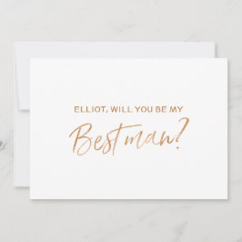 "文字を入れられた私の花婿介添人" |Goldのばら色手です 招待状