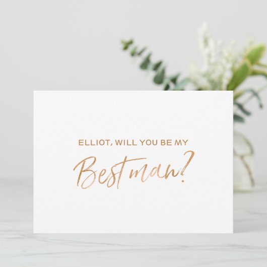 "文字を入れられた私の花婿介添人" |Goldのばら色手です 招待状 (スタンド正面)