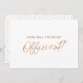 "文字を入れられた私達のofficiant" |の金ゴールドのバラです 招待状 (正面/裏面)