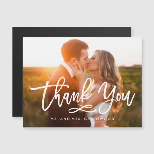 文字を入れられるシックな手は写真感謝していしています (正面/裏面)