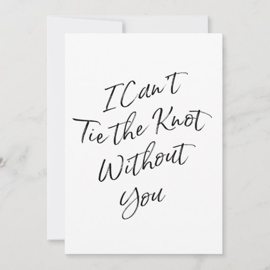 "文字を入れられる手私はあなたなしで結び目を"結ぶことができません 招待状 (正面)