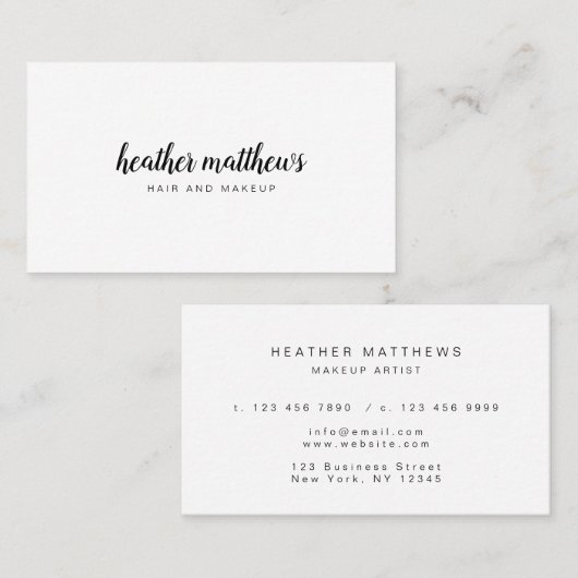 文字を入れられる最小主義のモダンな専門手 名刺 (正面/裏面)