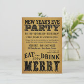 文字を入れる大晦日の招待状のヴィンテージの 招待状 (スタンド正面)