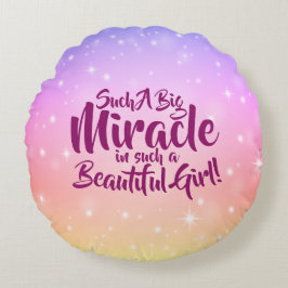 文字を変えることができる大きな奇跡の美しい少女 ラウンドクッション