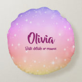 文字を変えることができる大きな奇跡の美しい少女 ラウンドクッション (裏面)