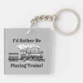 文字を変える私は電車遊の鉄道になりたい キーホルダー (裏面)