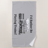 文字を変える私は電車遊の鉄道になりたい ビーチタオル (正面)