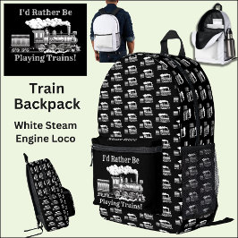 文字を変える私は電車遊の鉄道になりたい プリントバックパック