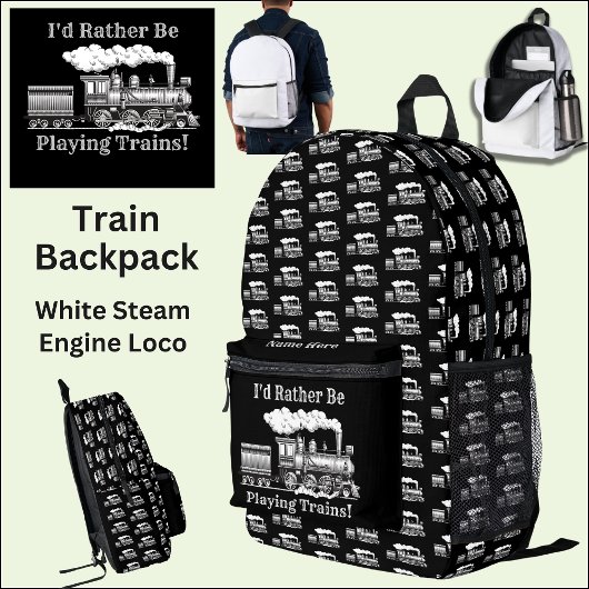 文字を変える私は電車遊の鉄道になりたい プリントバックパック