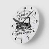 文字を変える私は電車遊の鉄道になりたい ラウンド壁時計 (傾斜)