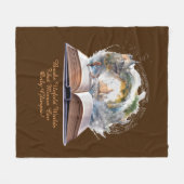 文字を変える、本が世界の映画を垣間見る フリースブランケット (正面(横))