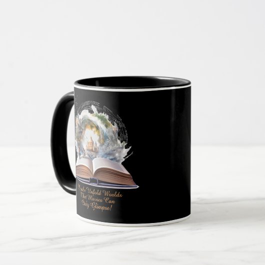 文字を変える、本が世界の映画を垣間見る マグカップ (正面左)