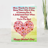 文字を変え感謝していなさい、いつも来るから。 カード (正面)