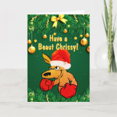 文字を変更し、美しいクリッシーを持って、カンガルーSanta カード (正面)