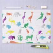 文字を持つ動物。子供のアルファベットかわいい 薄葉紙 (クラフト)