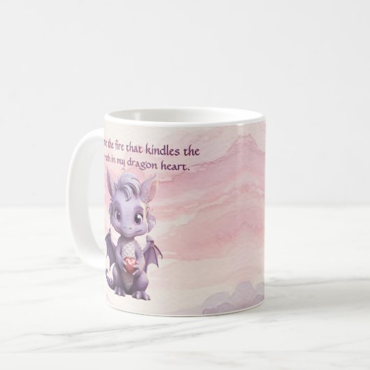 文字を追加すると、あなたは火の木の暖かさ、ドラゴン コーヒーマグカップ (正面左)