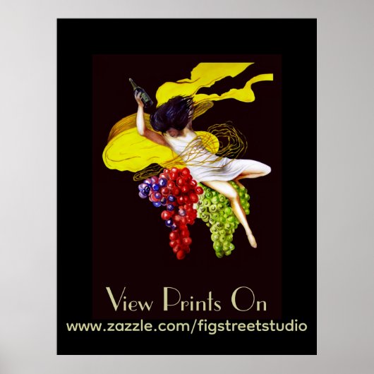 文字を追加するWine Maidヴィンテージレディーポスター ポスター (正面)