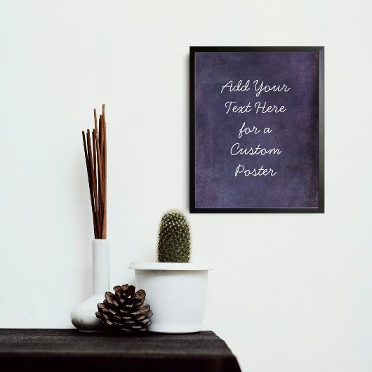 文字を追加カスタムする濃い紫の薄暗いグランジ ポスター