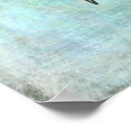 文字アクアカスタムとティール(緑がかった色)の追加グランジ ポスター (角)