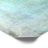 文字アクアカスタムとティール（緑がかった色）の追加グランジ ポスター (角)